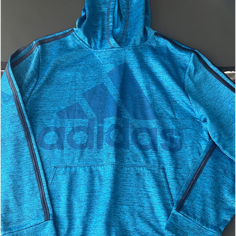 Adidas Light Blue Hoodie. Kids Size Large 14/16